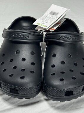 Crocs Classic Clog Black Mens 9 Womens 11 Slip On Casual Comfort Sandals